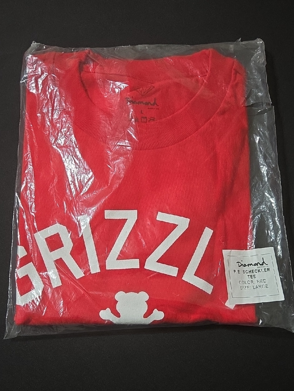 Diamond Supply Co. Red "Grizzly" Short Sleeve P.E. Tee (Sheckler)